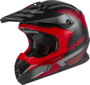 Adult Small - Fame Offroad Helmet Matte Black/Red/Silver