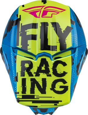 Youth Large - Fly Racing Kinetic MX Helmet - Blue/Green