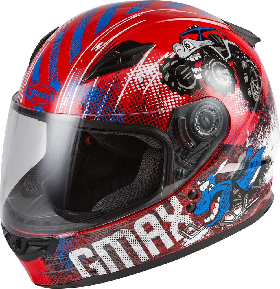 YOUTH GM-49Y BEASTS FULL-FACE HELMET RED/BLUE/GREY YL