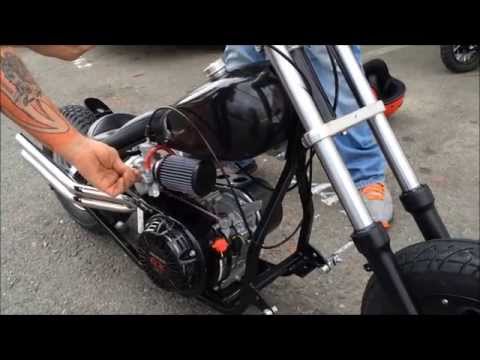 
            
                Load and play video in Gallery viewer, Little BadAss Mini Chopper Mini Bike, 11.5hp, Torque Converter minibike
            
        